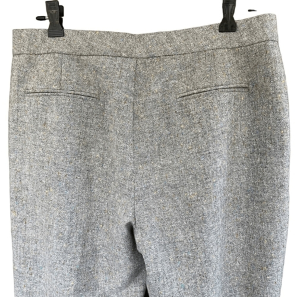 Anne Klein Wool Blend Gray Flecked Lined‎ Cropped Hemmed Trouser Pants — SZ 10P - Picture 7 of 11